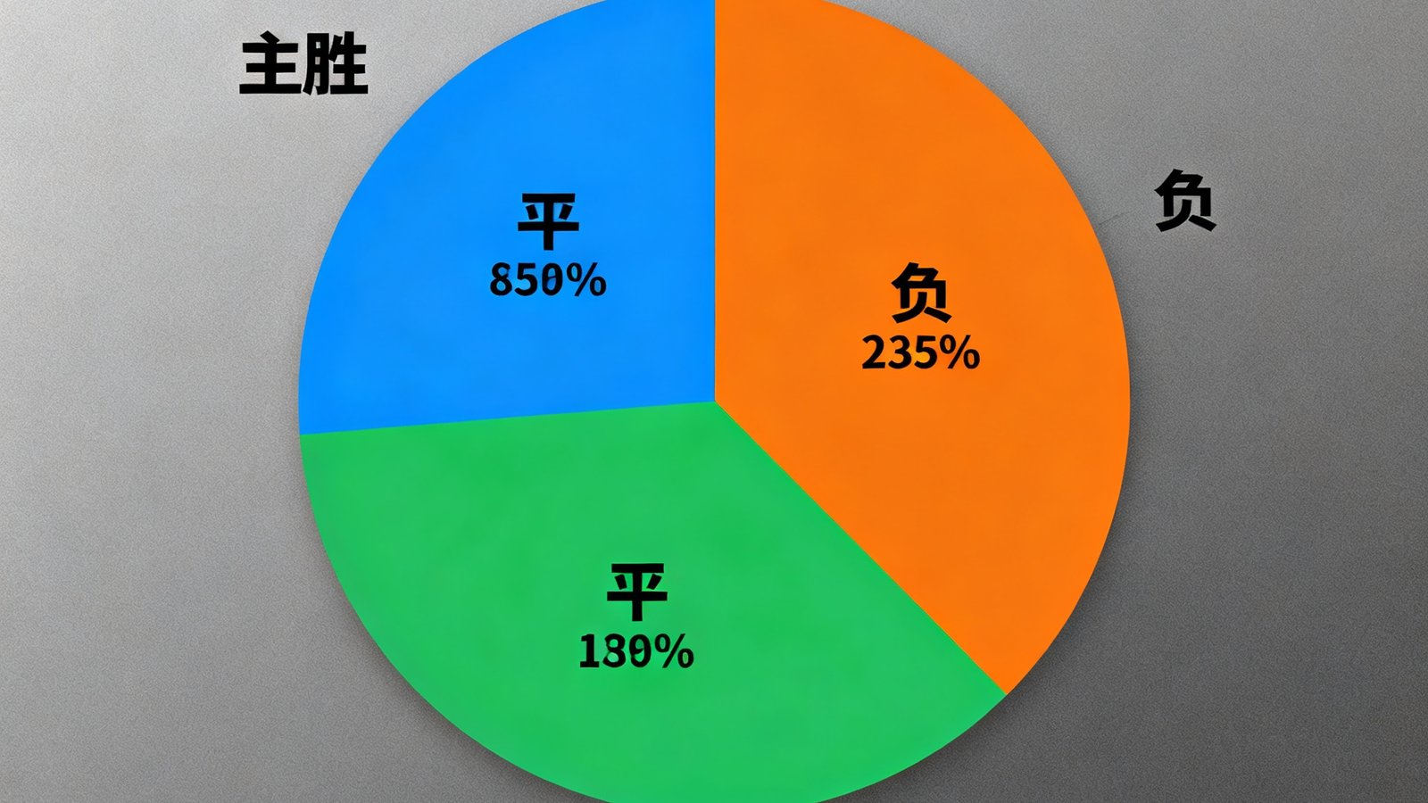 球迷社区赛前预测投票结果饼状图，显示主胜平负百分比